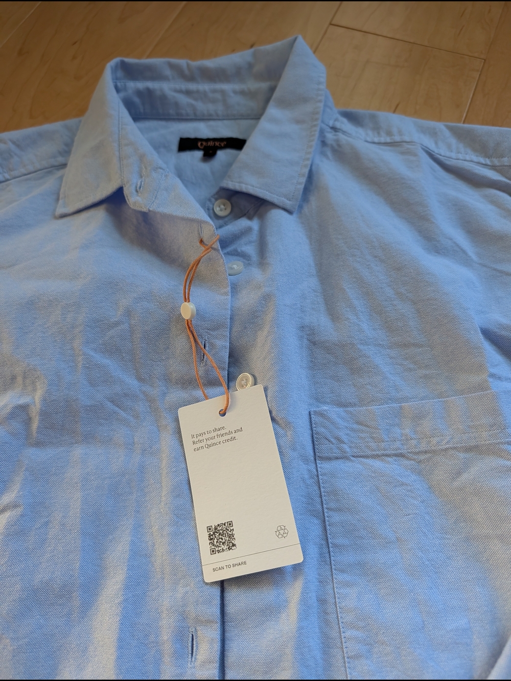 Quince Light Blue Women's Button-Down Shirt - Picture 3 of 6
